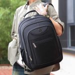 Men Leisure Outdoor Office Commuter Solid Color Oxford Big Backpacks Bag - Image 3