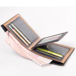 Men Casual Basic Letter Embossing Folding Design Multi-pocket PU Wallet - Image 5