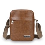Men Fashion Simple Retro Pu Leather Business Crossbody Bag - Image 2