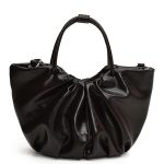 Wholesale Women Fashion Retro Solid Color Oil Wax Leather Pleated Handbag - Image 3