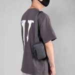 Men Casual Sports Commuter Solid Color Waist Chest Mini Bag - Image 2