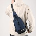 Men'S Casual Color Matching Wear-Resistant Oxford Cloth Chest Bag - Image 4
