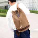 Wholesale Men Fashion Casual Commuter Letter Canvas Backpacks Bag - Image 4