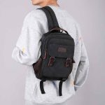 Men Leisure Sports Commuter Solid Color Canvas Backpacks Bag - Image 3