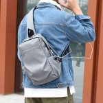 Men Casual Sports Commuter Solid Color Waist Chest Bag - Image 2