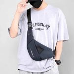 Men Casual Sports Commuter Letter Chest Bag