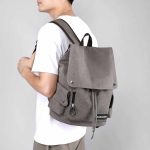Wholesale Men Casual Sports Commuter Letter Canvas Backpacks Bag - Image 4
