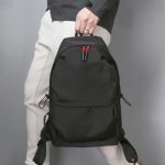 Wholesale Junior High School Schoolbag Men Pleated Solid Color Water-Repellent Backpack - Image 4