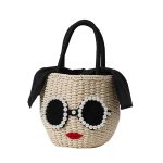 Wholesale Bohemian Creative Glasses Red Lip Woven Handbags - Image 5