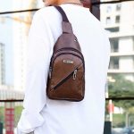 Wholesale Men Casual Commuter Zipper PU Chest Bag - Image 3