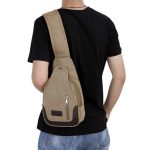 Wholesale Men Casual Commuter Zipper Canvas Chest Bag - Image 2