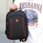 Wholesale Men Leisure Outdoor Office Commuter Stripe Oxford Backpacks Bag - Image 3