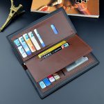 Wholesale Men Simple Stitching Color Block Long PU Purses - Image 5