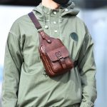 Wholesale Men Casual Vintage Commuter Zipper PU Chest Bag - Image 2