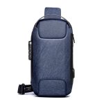 Wholesale Men Fashion Casual Oxford Password Zip Lock Chest Bag - Image 4