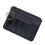 Wholesale Women Fashion Simple Solid Color Stone Pattern Zipper Thin Wallet - Image 5