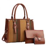 Wholesale Women Fashion Casual Color Block Large Capacity 3-Piece Set Handbag