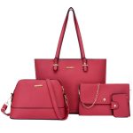 Wholesale Women'S Fashion Retro Solid Color Portable Shoulder Bag Four-Piece Bag Set - Image 5