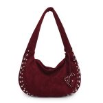 Wholesale Women Fashion Solid Color Rivet Large Capacity Shoulder Bag - Image 5