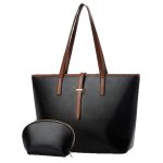 Wholesale Women Fashion Casual Solid Color Large Capacity Tote Bag Set