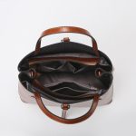 Women Fashion Casual Solid Color Wax PU Handbag Three-Piece Set - Image 5