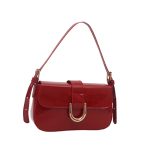 Wholesale Women Fashion Retro Solid Color Bright Leather Shoulder Bag - Image 3