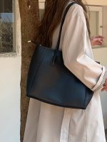 Women Fashion Retro Solid Color Large Capacity Tote Bag - Image 5