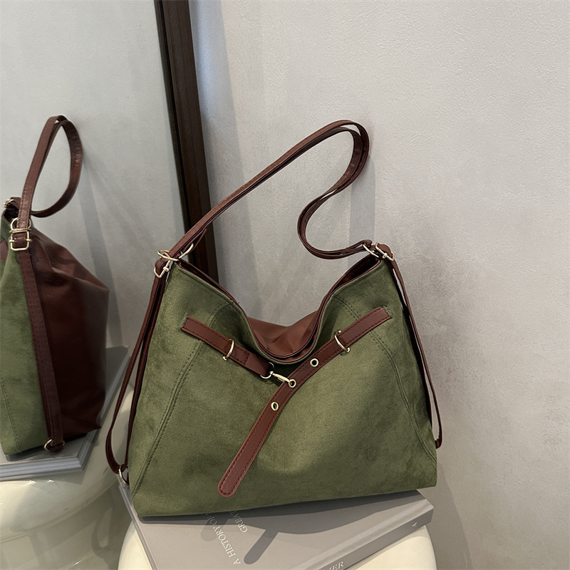 main_4-316 Wholesale Vintage Large Capacity Solid Shoulder Tote Bag - Image 1