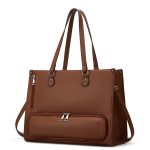 Wholesale Women Fashion Casual Solid Color Large Capacity Tote Bag Two-Piece Bag Set - Image 5