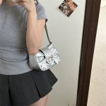 Women Fashion Casual Solid Color Bowknot Shoulder Bag - Image 3