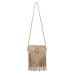 Women Fashion Retro Solid Color Rivet Tassel Shoulder Bag - Image 5