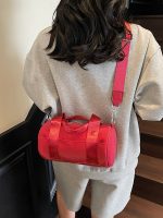 Wholesale Women Fashion Simple Solid Color Cylindrical Shoulder Bag - Image 5