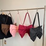 Women Fashion Solid Color Pleated Bowknot Large Capacity Shoulder Bag - Image 4