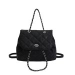 Wholesale Women Fashion Casual Solid Color Rhombus Chain Backpack - Image 5