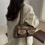 Wholesale Women Fashion Casual Solid Color Multi-Pocket Shoulder Bag - Image 4