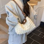 Wholesale Women Fashion Casual Solid Color Pleated Clouds Large Capacity Shoulder Bag - Image 4