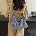 Wholesale Women Fashion Casual Large Capacity Denim Shoulder Bag - Image 4