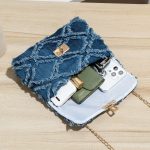 Wholesale Women Fashion Casual Denim Chain Small Square Flip Shoulder Bag - Image 4