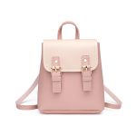 Wholesale Women Fashion Casual Contrast Color Double Buckle Backpack - Image 5