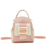 Women Fashion Casual Color Block Metal Buckle Backpack - Image 5