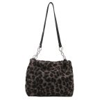 Autumn And Winter Women Fashion Casual Leopard Plush Chain Tote Bag - Image 5