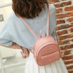 Women Fashion Casual Solid Color Litchi Pattern Mini Backpack - Image 3