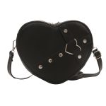 Wholesale Women Fashion Personalized Solid Color Rivet Love Shaped Shoulder Bag - Image 4