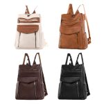 Wholesale Women Fashionable Contrast Color Outdoor Travel Backpack - Image 5