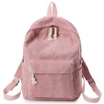 Women Fashion Solid Color Corduroy Large Capacity Backpack