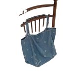 Fashionable Large Capacity Bow Print Bud Denim Tote Bag - Image 5