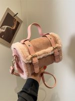 Wholesale Fashion Plush Stitching Shoulder Bag - Image 6