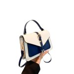 Wholesale Fashion Contrast Color Stitching Flip Square Shoulder Bag - Image 5