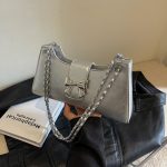 Wholesale Women Fashion Solid Color Bow Square Shoulder Underarm Bag - Image 4