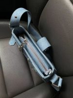 Women Fashion Studded Belt Buckle Detail Zipper Shoulder Bag - Image 5